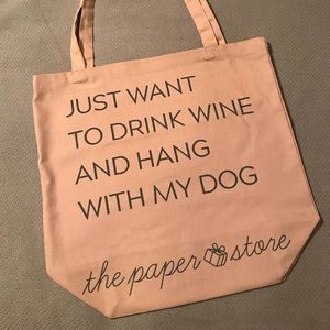 The Paper Store drink wine/dog tote NWT